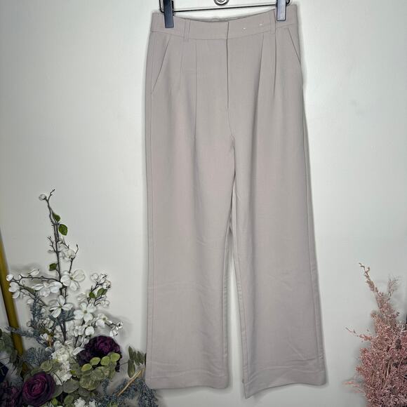ABERCROMBIE & FITCH Sloane Tailored Wide Leg Pant Taupe Beige Sz 26/2 Reg {KK24} - Picture 2 of 5